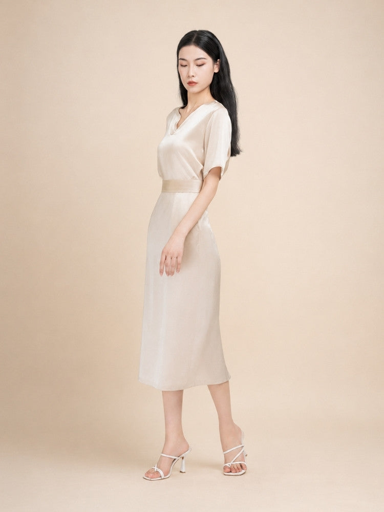 Alindra - Short Sleeve Silk Top & Skirt Set | The Silk Avenue