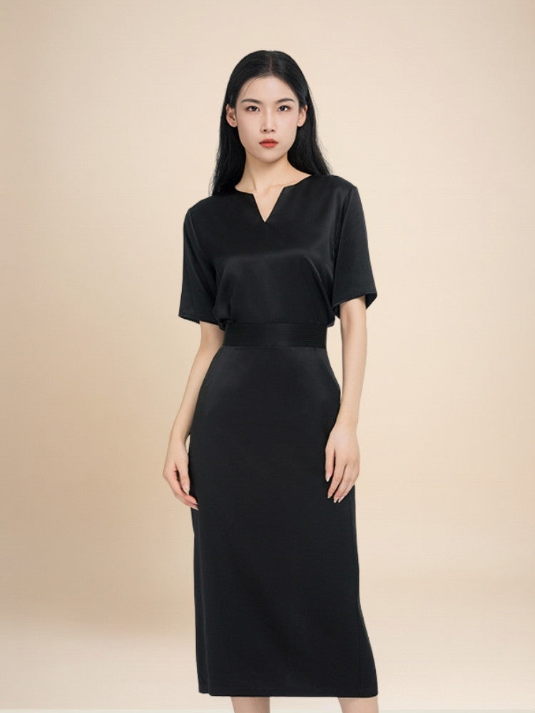Alindra - Short Sleeve Silk Top & Skirt Set | The Silk Avenue