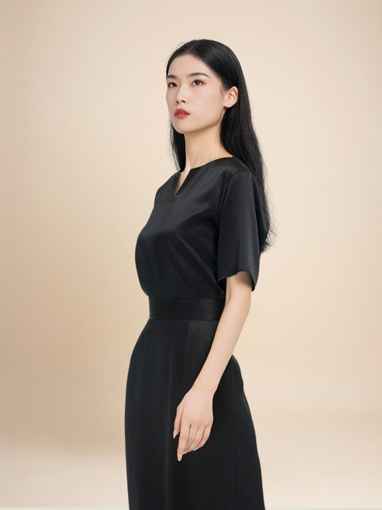 Alindra - Short Sleeve Silk Top & Skirt Set | The Silk Avenue