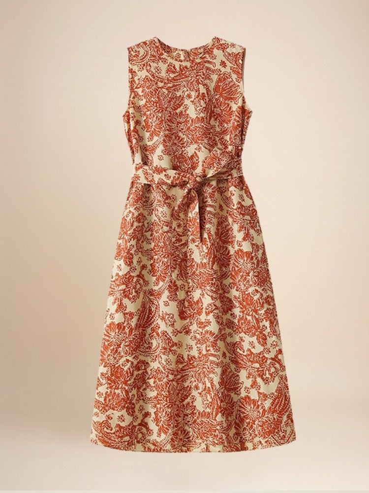Amirelle - Paisley Print Sleeveless Silk Dress | The Silk Avenue
