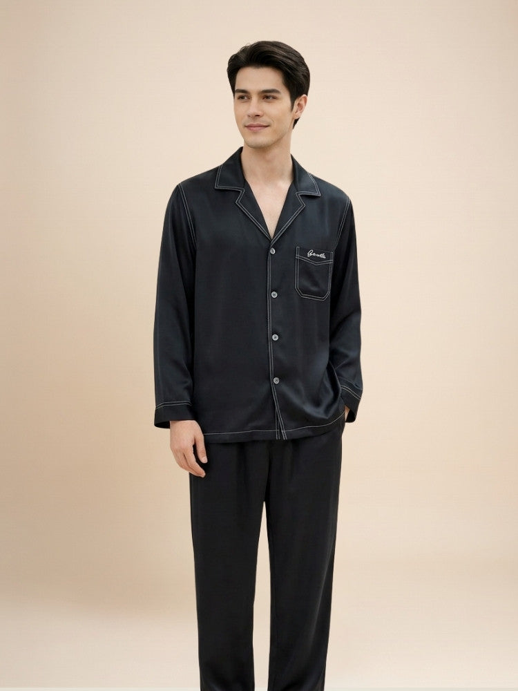 Aurelian - Embroidered Silk Pajama Set | The Silk Avenue