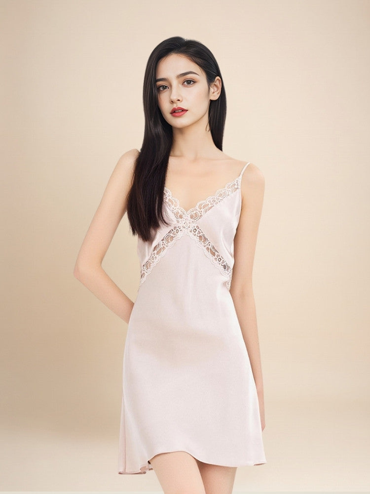 Avelyne - Silk Spaghetti-Strap Nightgown | The Silk Avenue