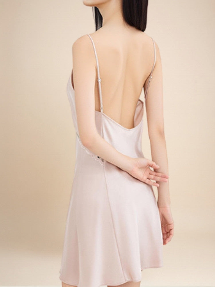 Avelyne - Silk Spaghetti-Strap Nightgown | The Silk Avenue
