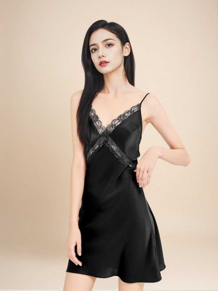 Avelyne - Silk Spaghetti-Strap Nightgown | The Silk Avenue