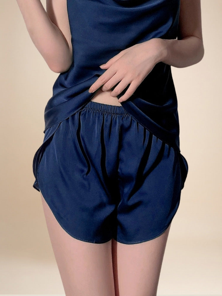 Avienna - Ruffle Hem Silk Shorts | The Silk Avenue