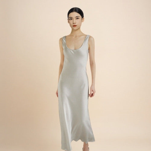 Beatrice – Silk U-Neck Maxi Dress | The Silk Avenue