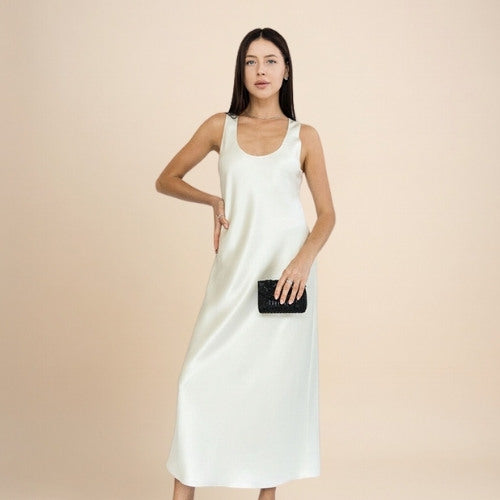 Beatrice – Silk U-Neck Maxi Dress | The Silk Avenue