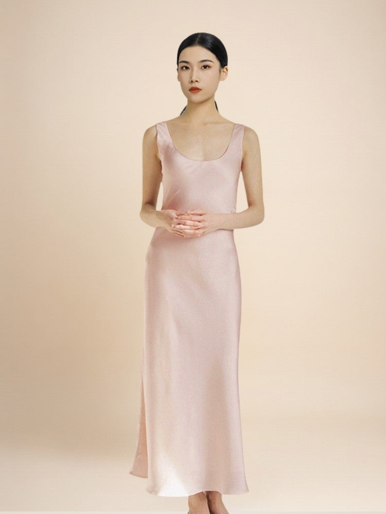 Beatrice – Silk U-Neck Maxi Dress | The Silk Avenue