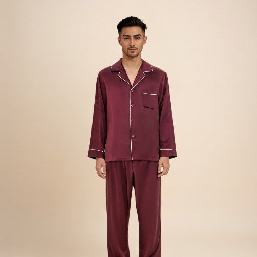Calian - Long-Sleeve Silk Pajama Set | The Silk Avenue