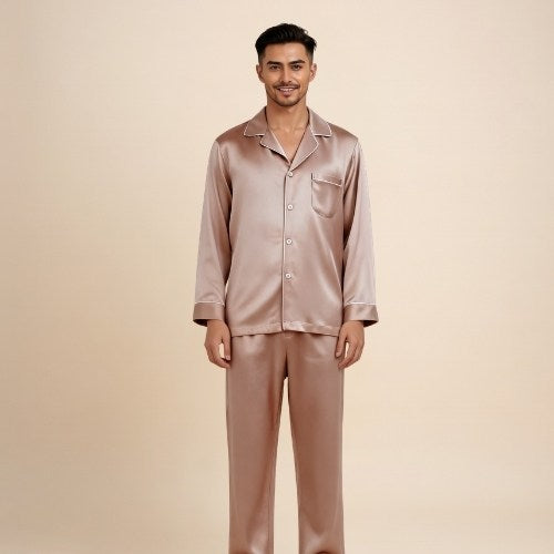 Calian - Long-Sleeve Silk Pajama Set | The Silk Avenue