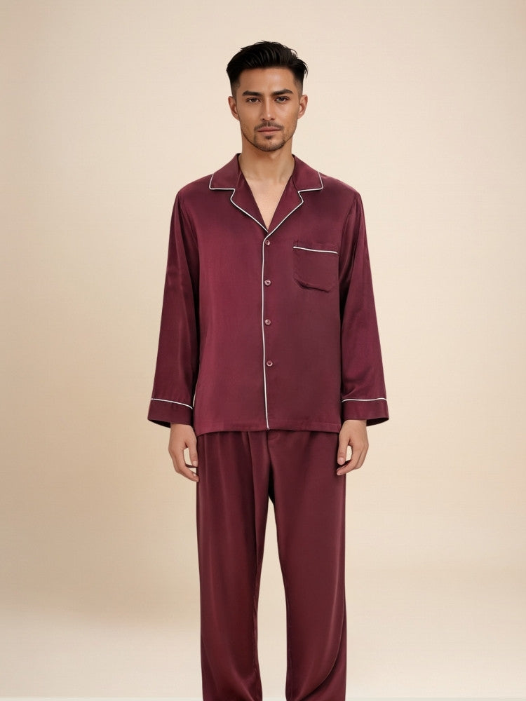 Calian - Long-Sleeve Silk Pajama Set | The Silk Avenue