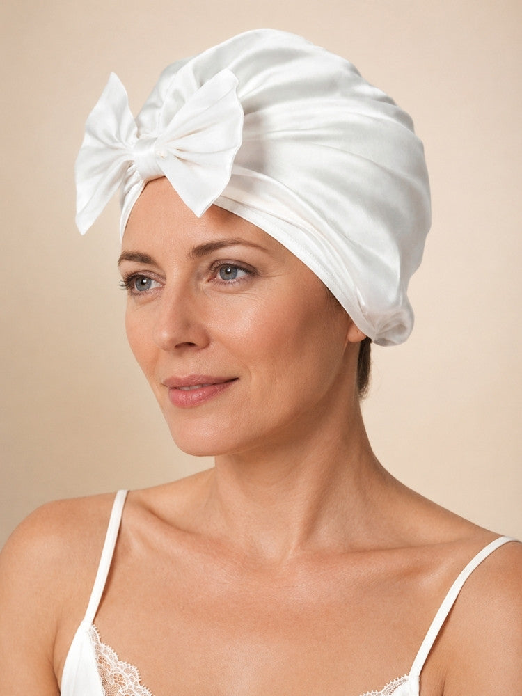 Cameron - Bow Silk Sleep Cap | The Silk Avenue