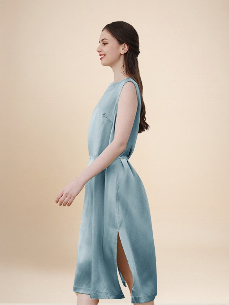 Daphne – Silk Midi Dress with Drawstring | The Silk Avenue