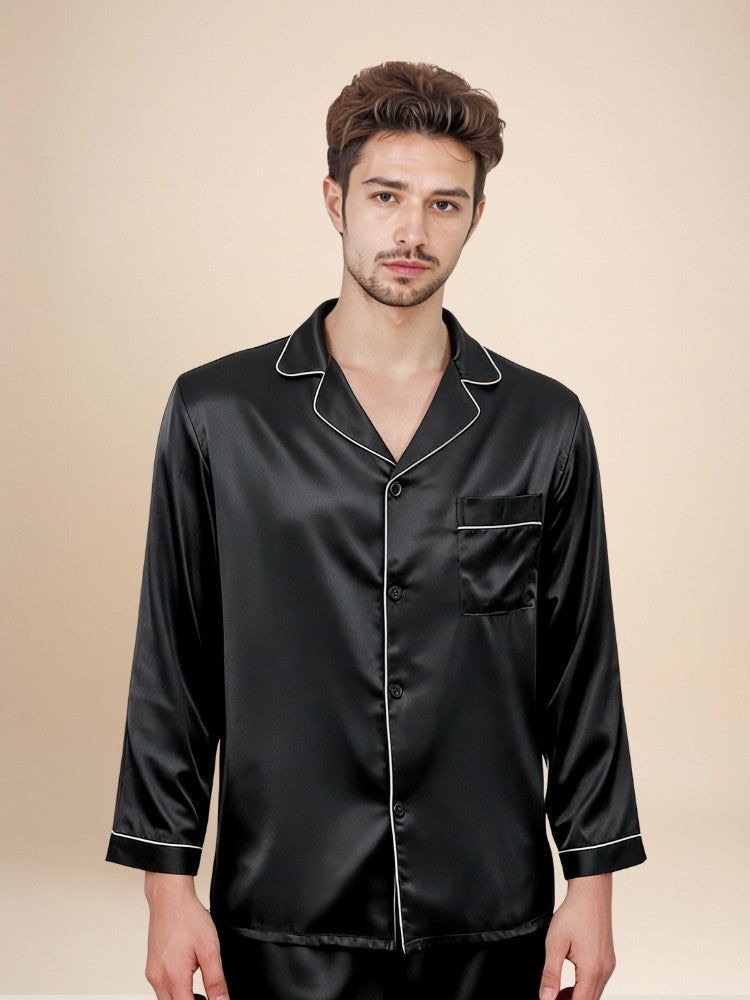 Darel - Long-Sleeve Silk Pajama Set | The Silk Avenue