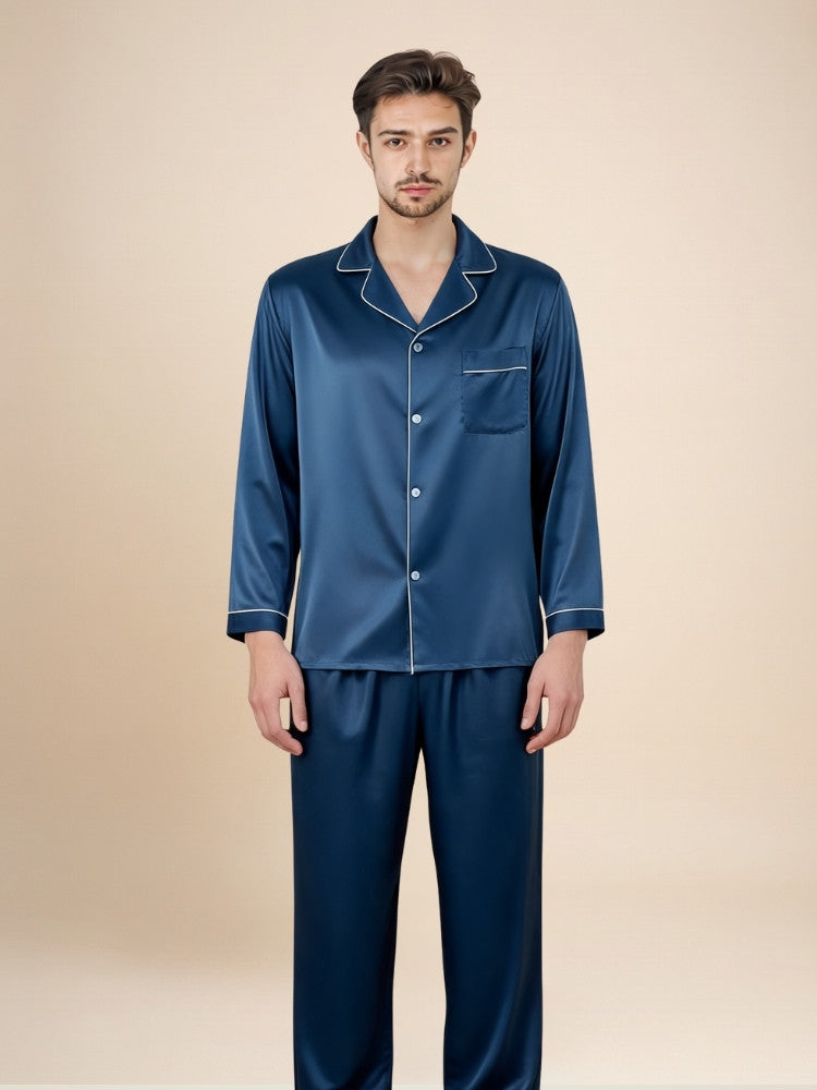 Darel - Long-Sleeve Silk Pajama Set | The Silk Avenue
