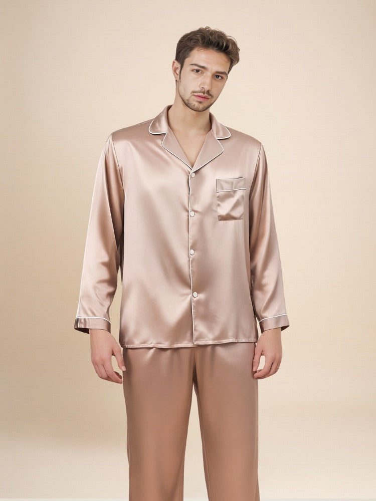 Darel - Long-Sleeve Silk Pajama Set | The Silk Avenue