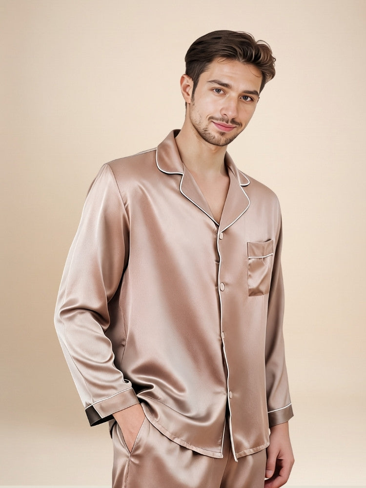 Darel - Long-Sleeve Silk Pajama Set | The Silk Avenue