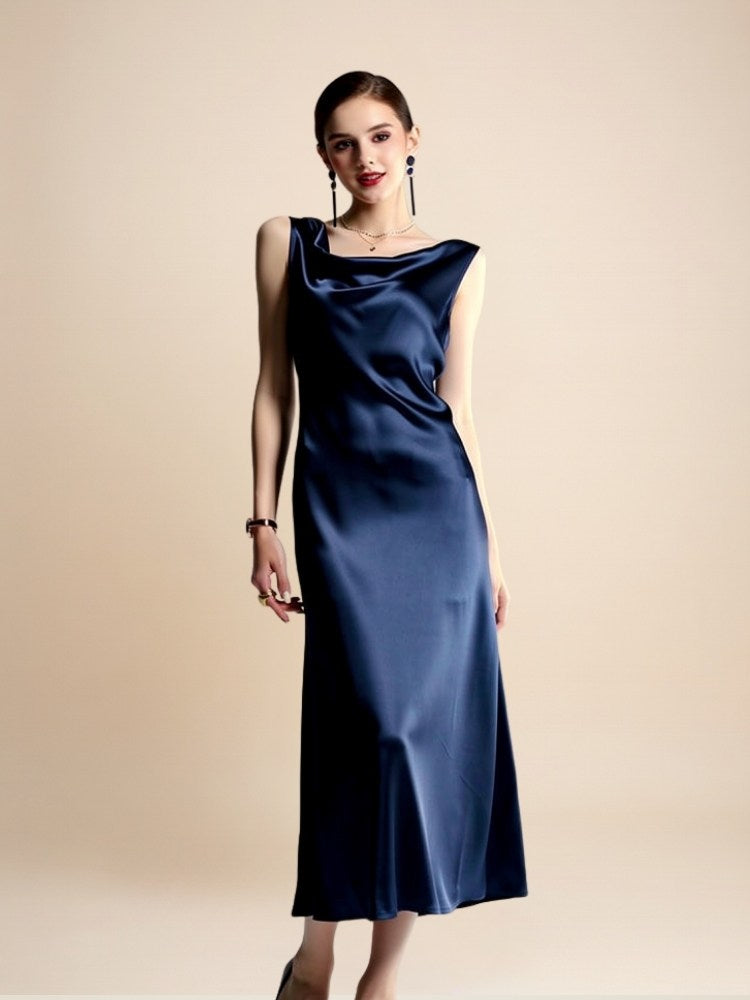 Dravena - Cowl Neck Silk Maxi Dress