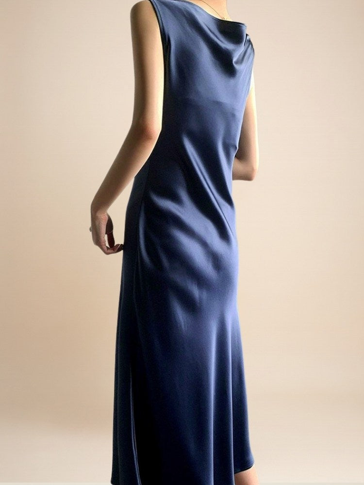 Dravena - Cowl Neck Silk Maxi Dress