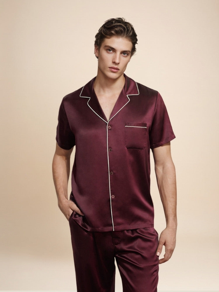 Elam - Short-Sleeve Silk Pajama Set | The Silk Avenue