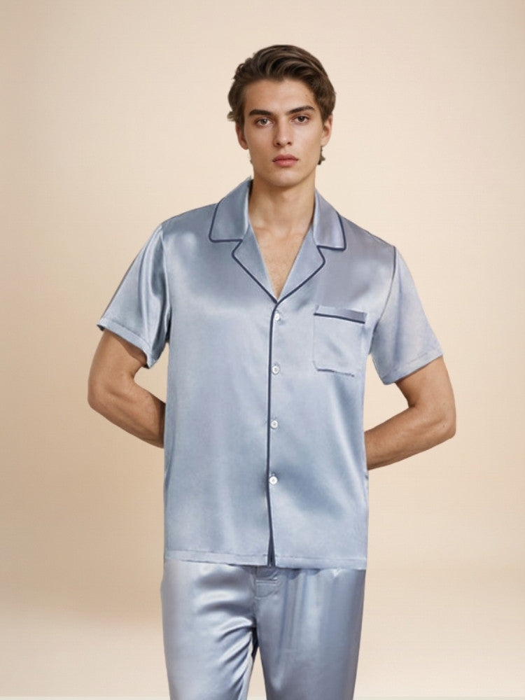 Elam - Short-Sleeve Silk Pajama Set | The Silk Avenue