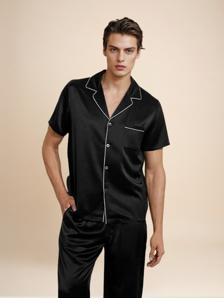 Elam - Short-Sleeve Silk Pajama Set | The Silk Avenue
