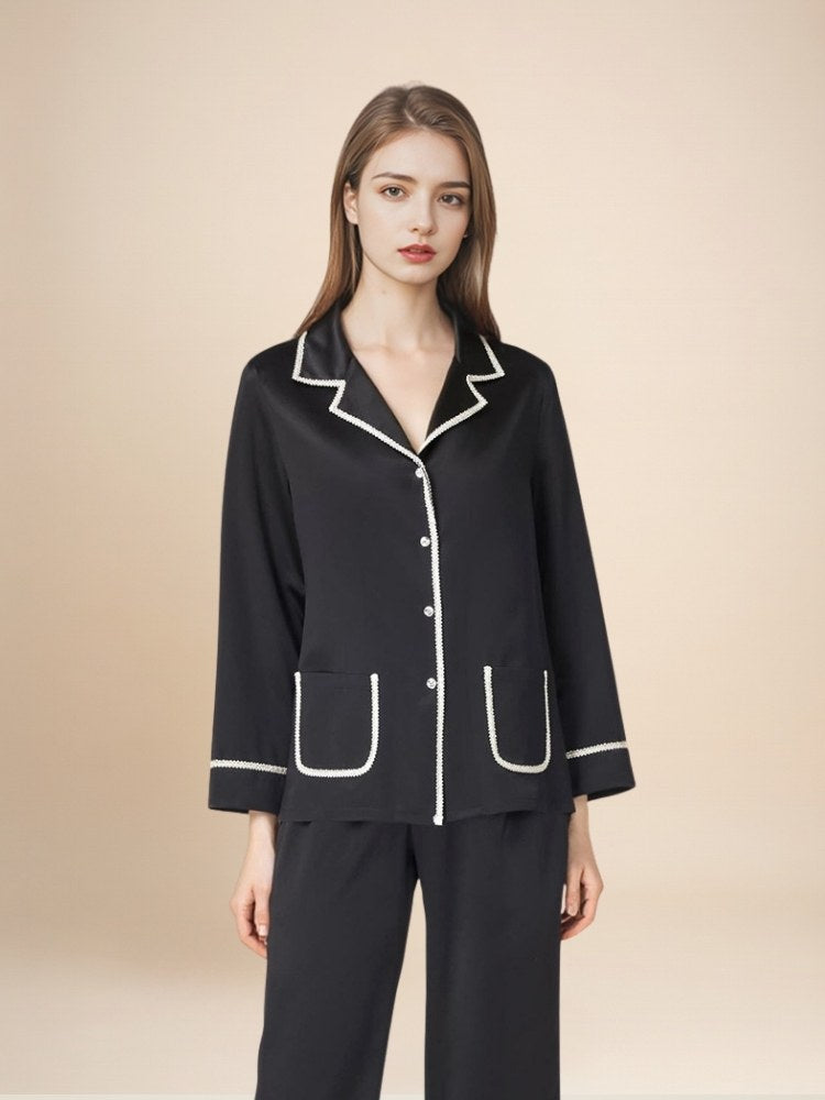 Emirelda - Silk Button-Up Pajama Set | The Silk Avenue