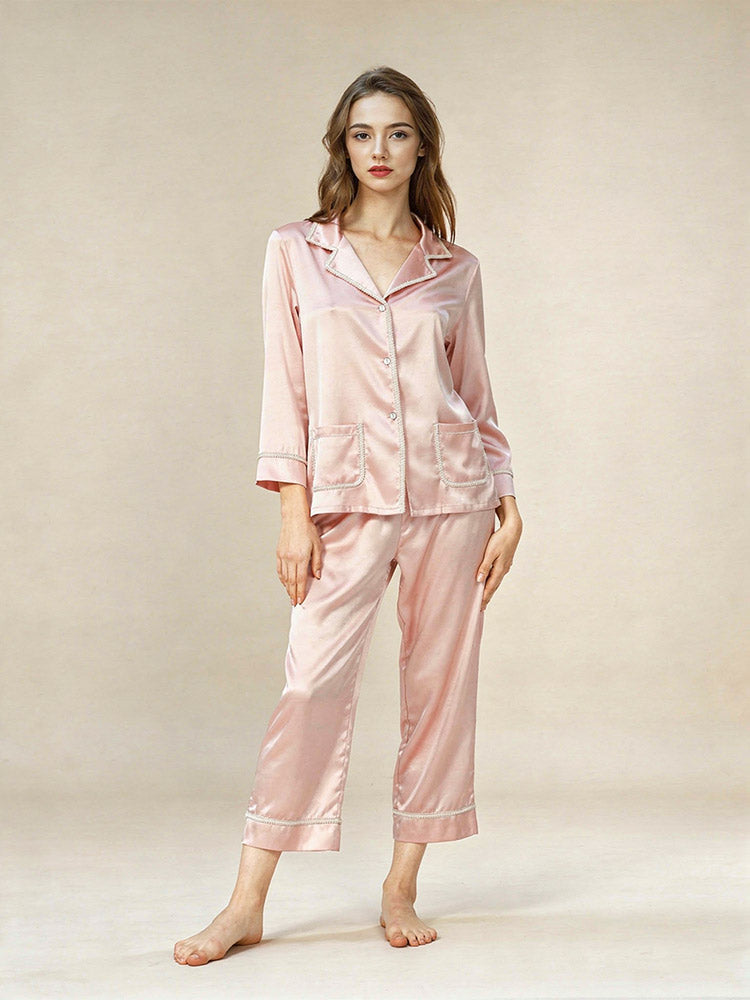 Emirelda - Silk Button-Up Pajama Set | The Silk Avenue