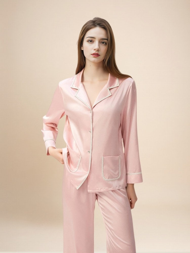 Emirelda - Silk Button-Up Pajama Set | The Silk Avenue