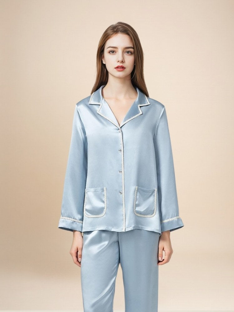 Emirelda - Silk Button-Up Pajama Set | The Silk Avenue