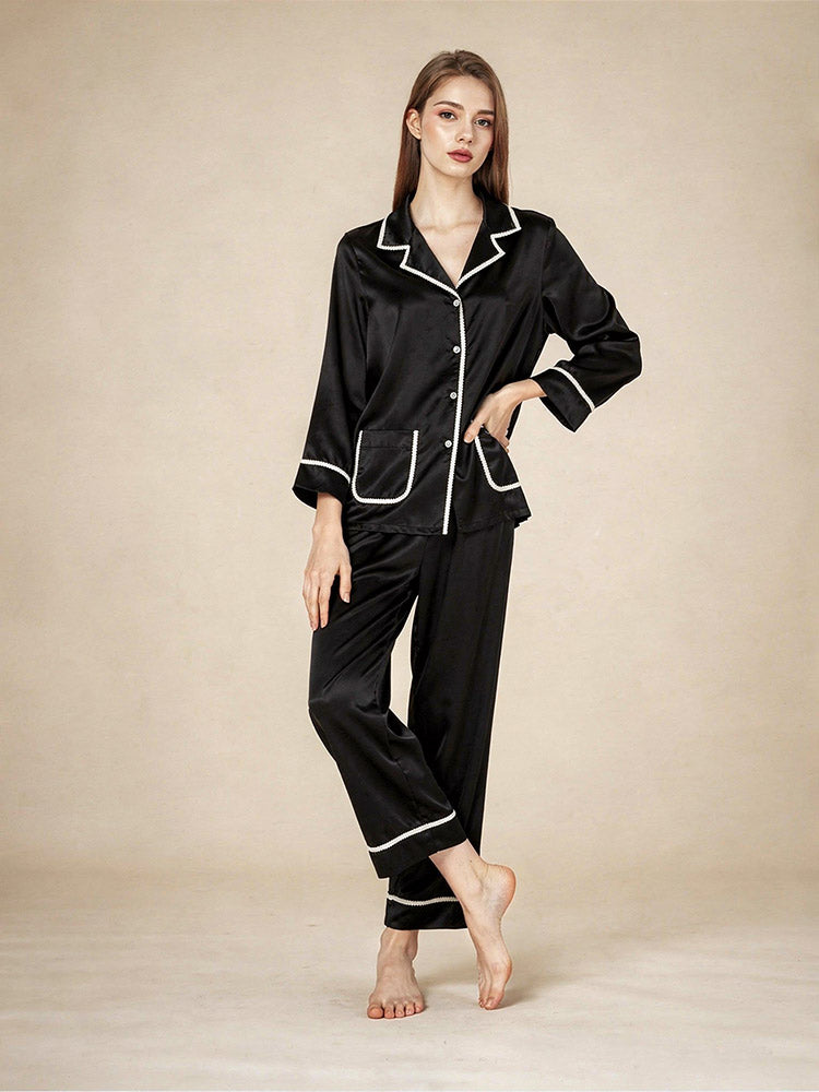 Emirelda - Silk Button-Up Pajama Set | The Silk Avenue