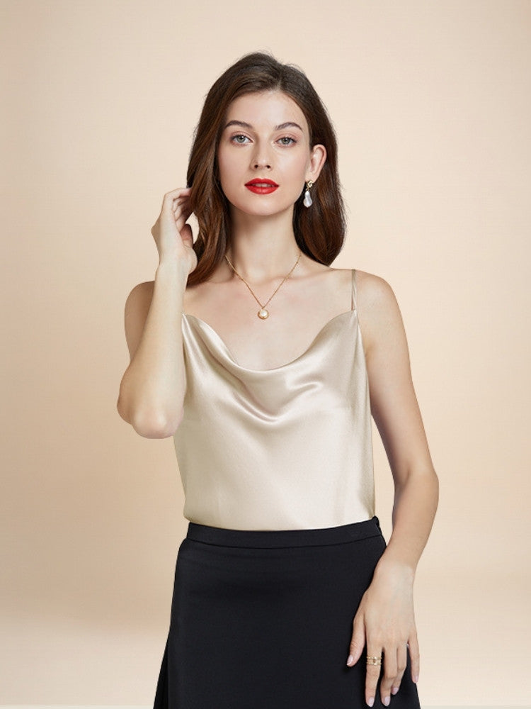 Evelyne - Cowl Neck Silk Cami Top