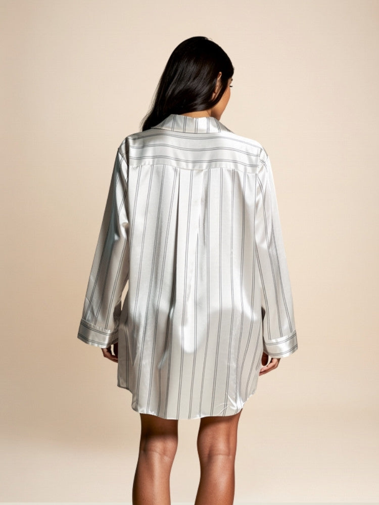 Ferelis - Striped Silk Shirt Dress | The Silk Avenue