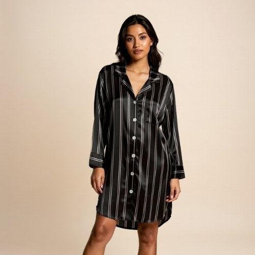 Ferelis - Striped Silk Shirt Dress | The Silk Avenue