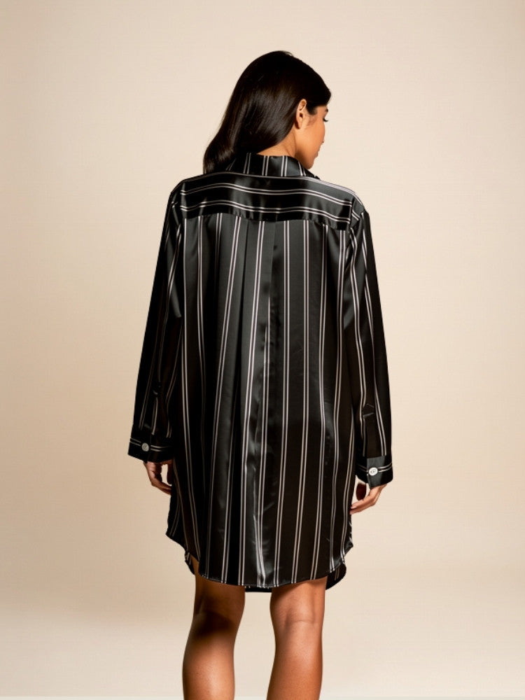 Ferelis - Striped Silk Shirt Dress | The Silk Avenue