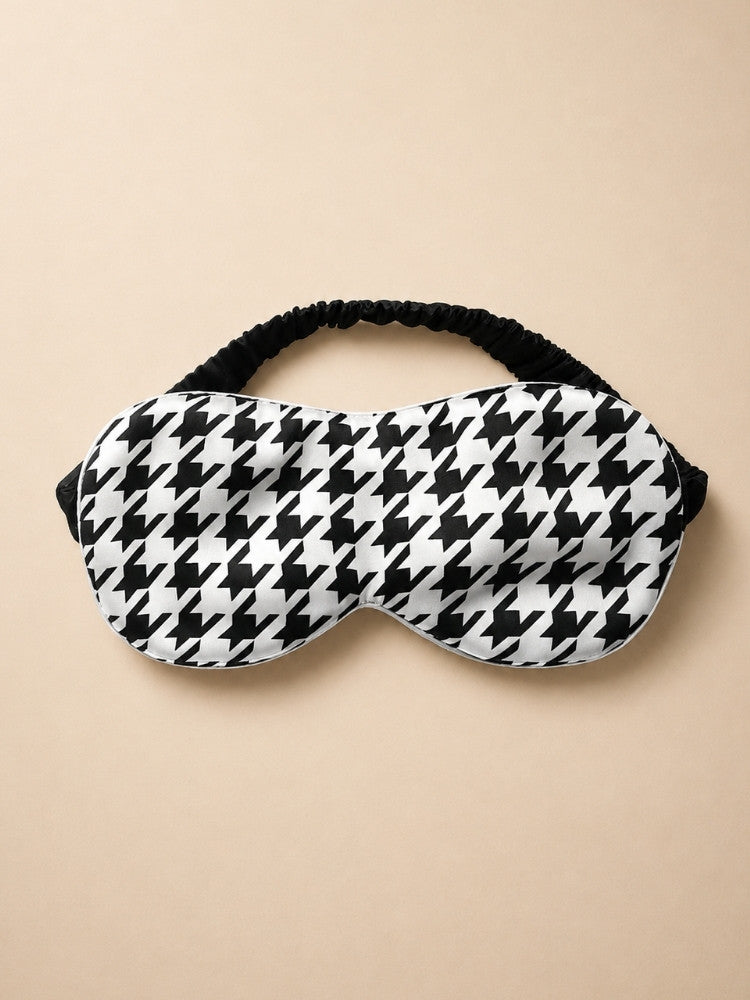 Finley - Houndstooth Silk Sleep Mask | The Silk Avenue