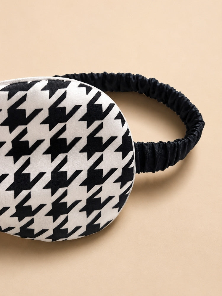 Finley - Houndstooth Silk Sleep Mask | The Silk Avenue