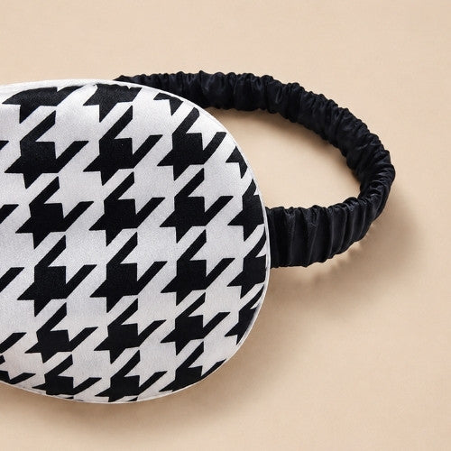 Finley - Houndstooth Silk Sleep Mask | The Silk Avenue