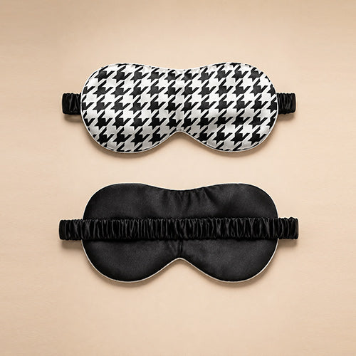 Finley - Houndstooth Silk Sleep Mask | The Silk Avenue