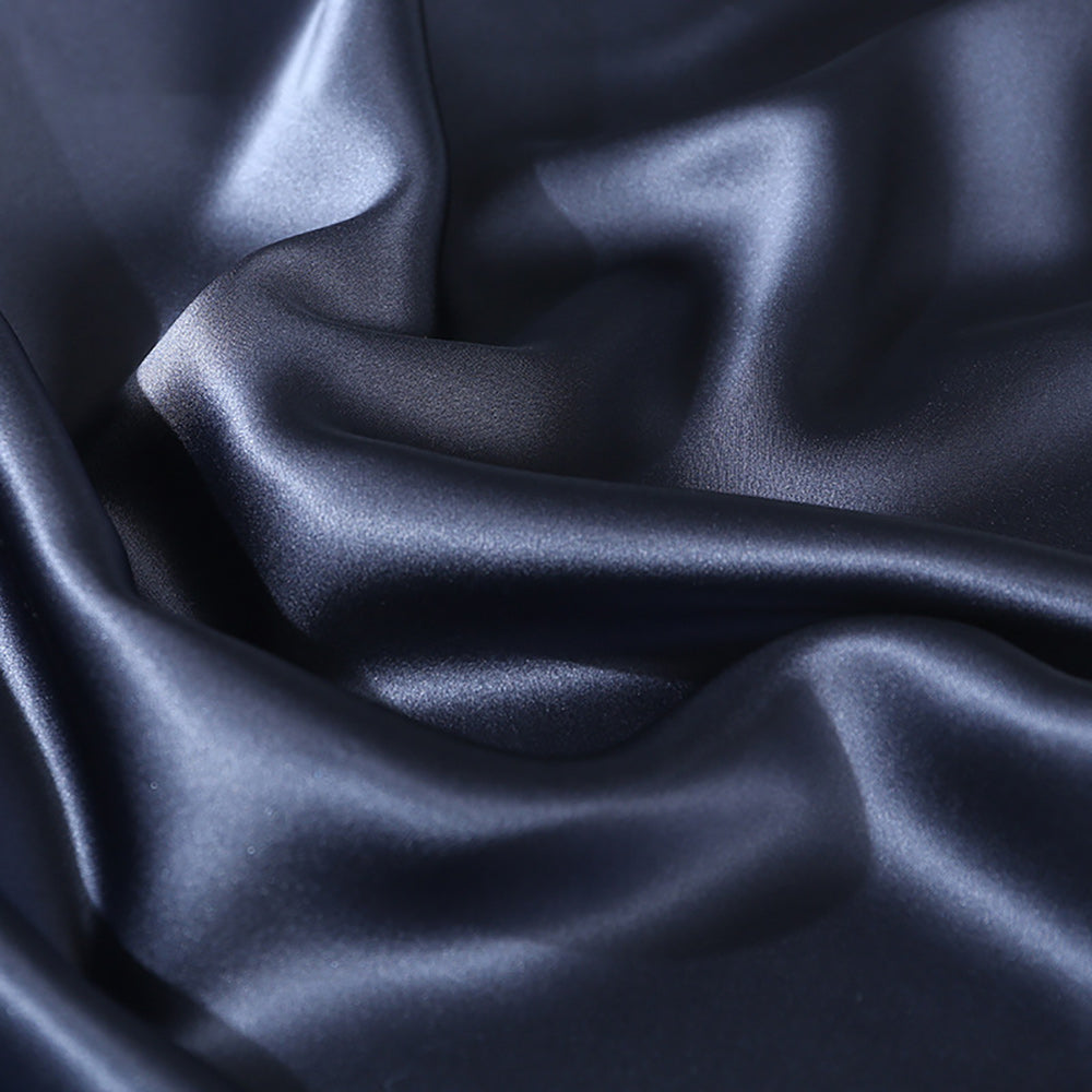 Haven - Navy Silk Fitted Sheet | The Silk Avenue
