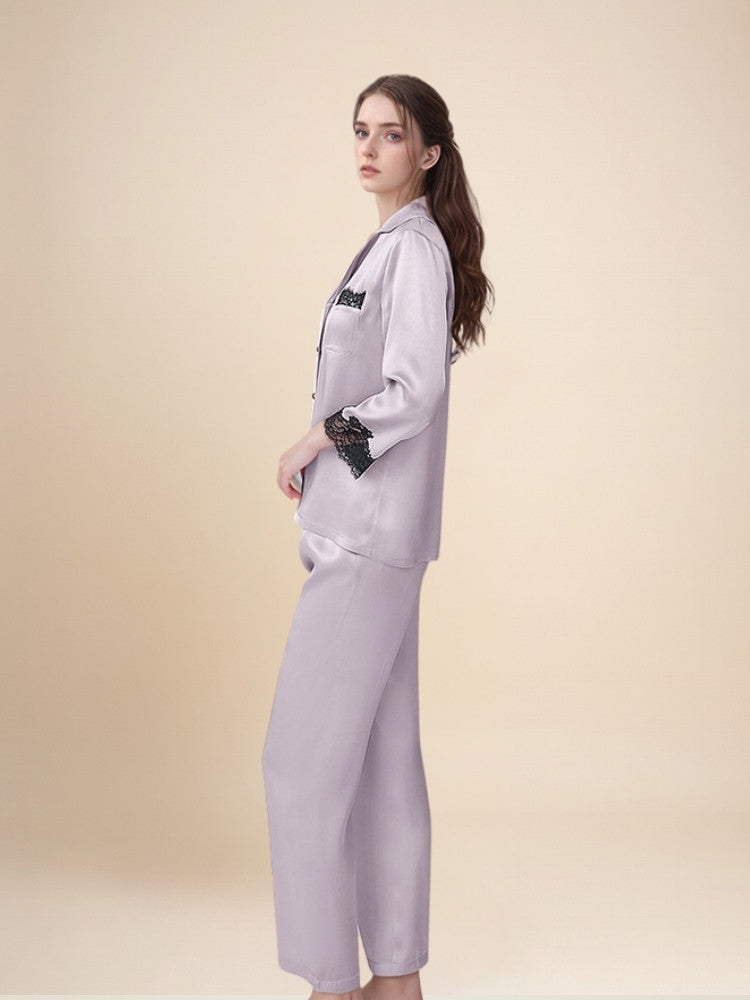 Helaene - Silk Lace Pajama Set | The Silk Avenue