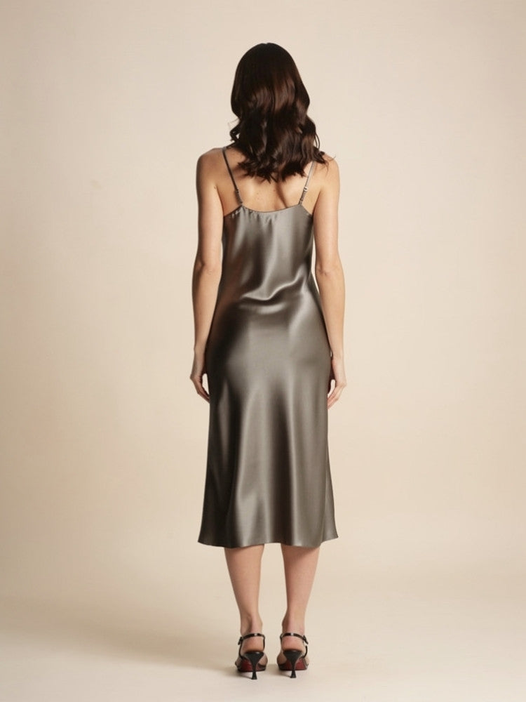 Helena – Silk V-Neck Slip Dress | The Silk Avenue