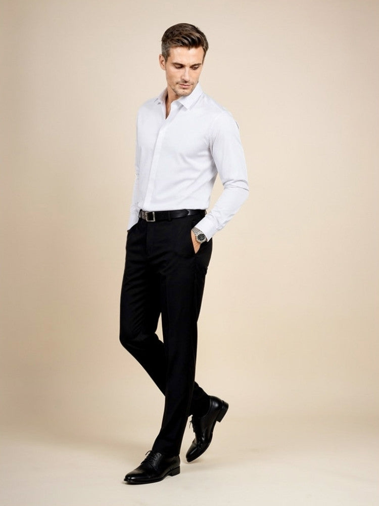 Idris - White Silk Shirt | The Silk Avenue