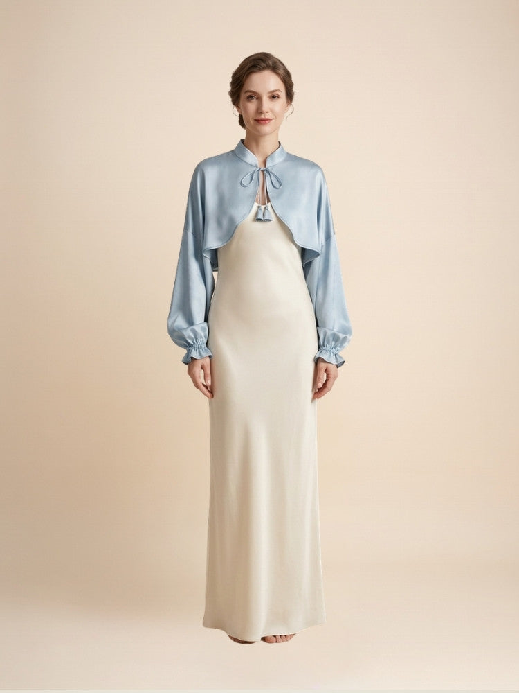 Iris – Silk Cape with Sleeves | The Silk Avenue