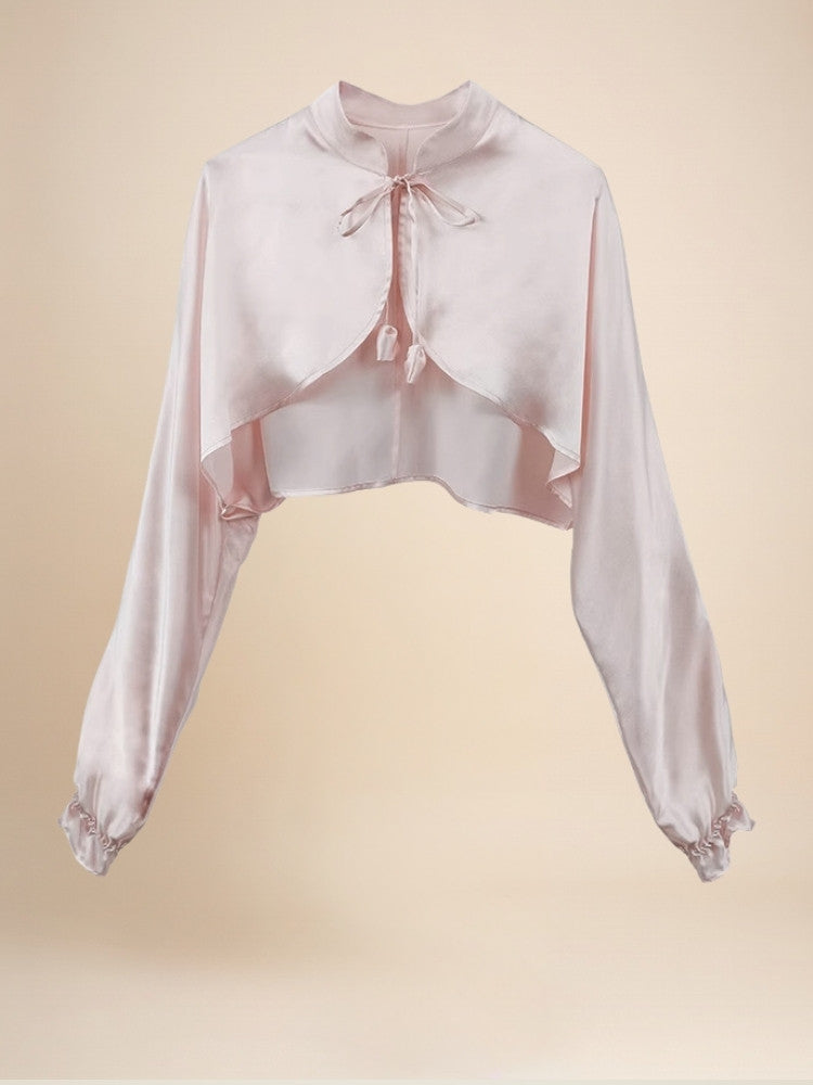 Iris – Silk Cape with Sleeves | The Silk Avenue