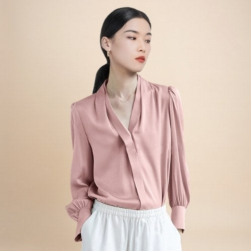Isabelle – Lantern Sleeve Silk Blouse | The Silk Avenue