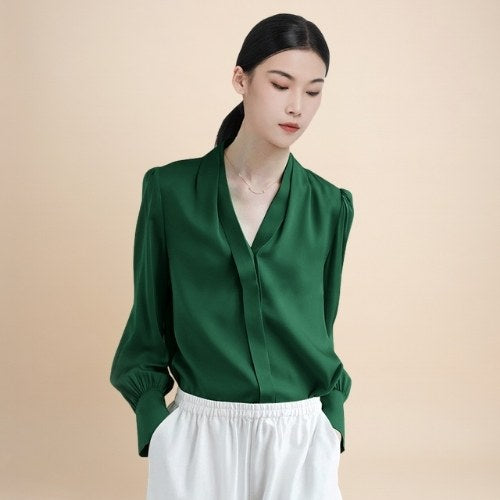 Isabelle – Lantern Sleeve Silk Blouse | The Silk Avenue