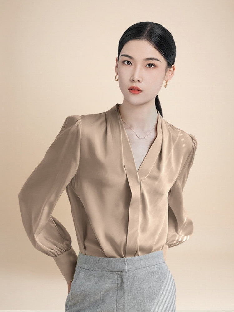 Isabelle – Lantern Sleeve Silk Blouse | The Silk Avenue