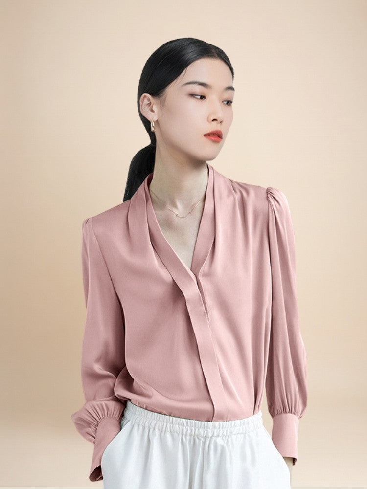 Isabelle – Lantern Sleeve Silk Blouse | The Silk Avenue