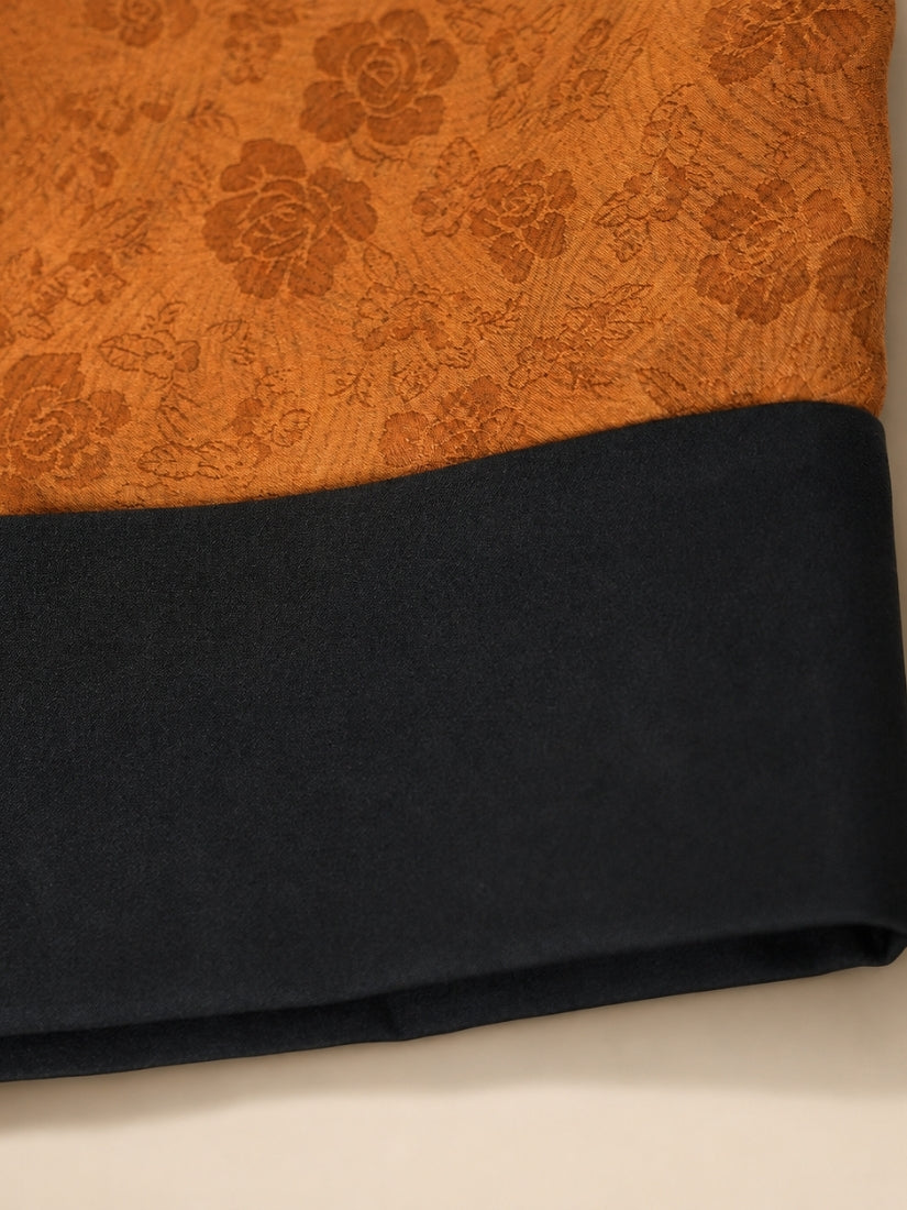 Jasmine - Terracotta Toggle Button Silk Jacket | The Silk Avenue